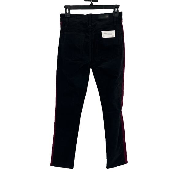 AG Adriano Goldschmeid Jeans The Mari Tuxedo stripe black red size 27 - Picture 4 of 9
